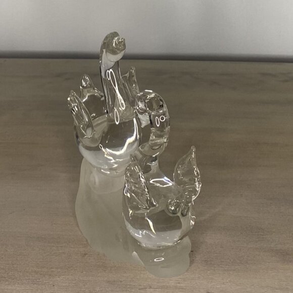 Vintage Glass Swan Paperweight Home Decor Figurine - Picture 2 of 7